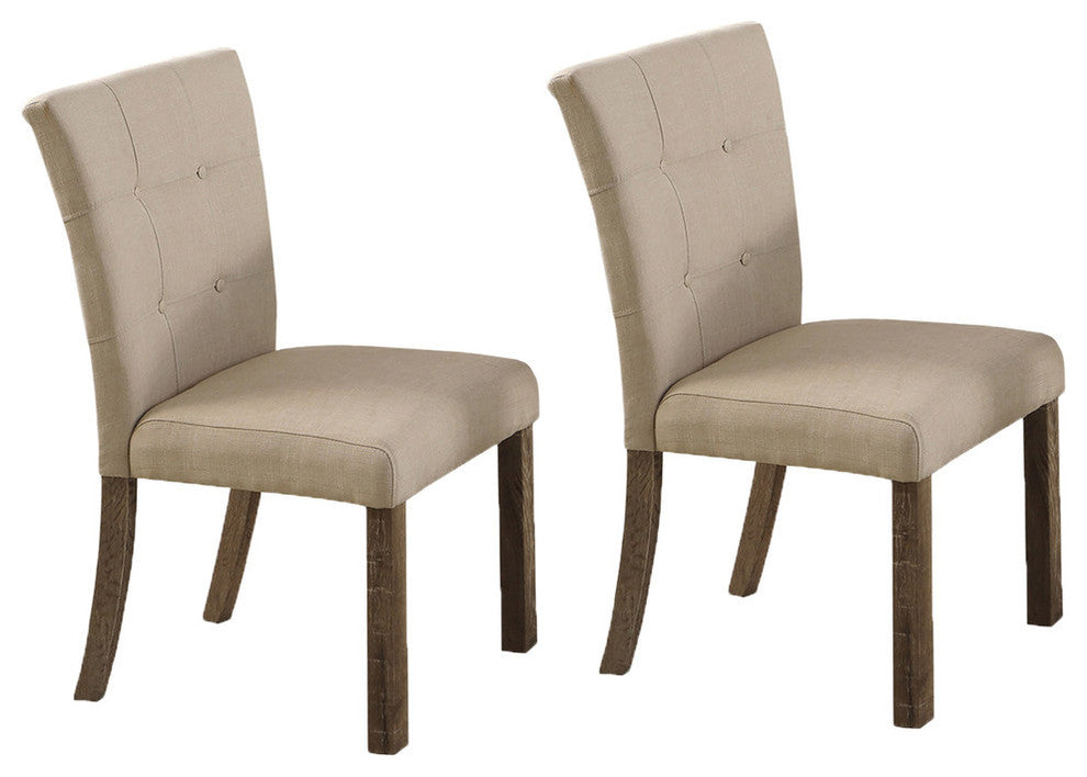 Hadley Light Gray With Beige Side Chairs, Set of 2