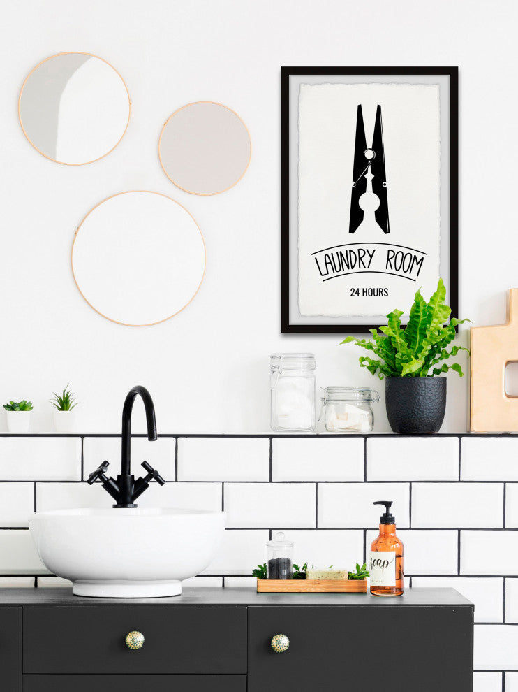 "Laundry All Day" Framed Painting Print, 12x18