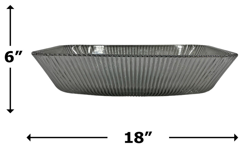 CastelloUSA Charlie 18" Tempered Glass Crystal Rectangular Bathroom Sink, Light Black