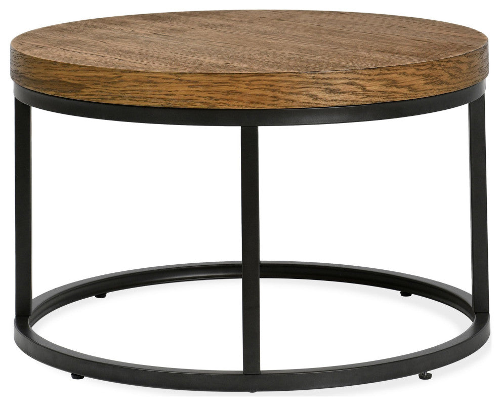 Catta 30" Round Wood Coffee Table Light Brown