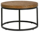 Catta 30" Round Wood Coffee Table Light Brown