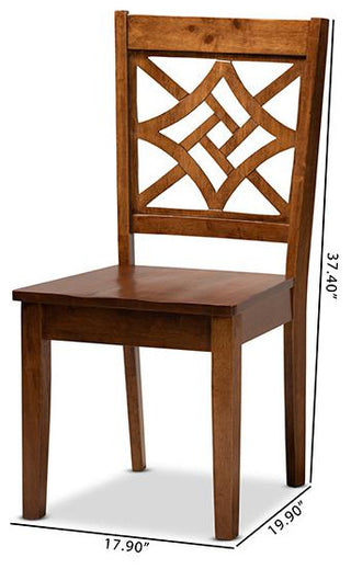 Walnut Brown Finished Wood 2-Piece Dining Chair Set