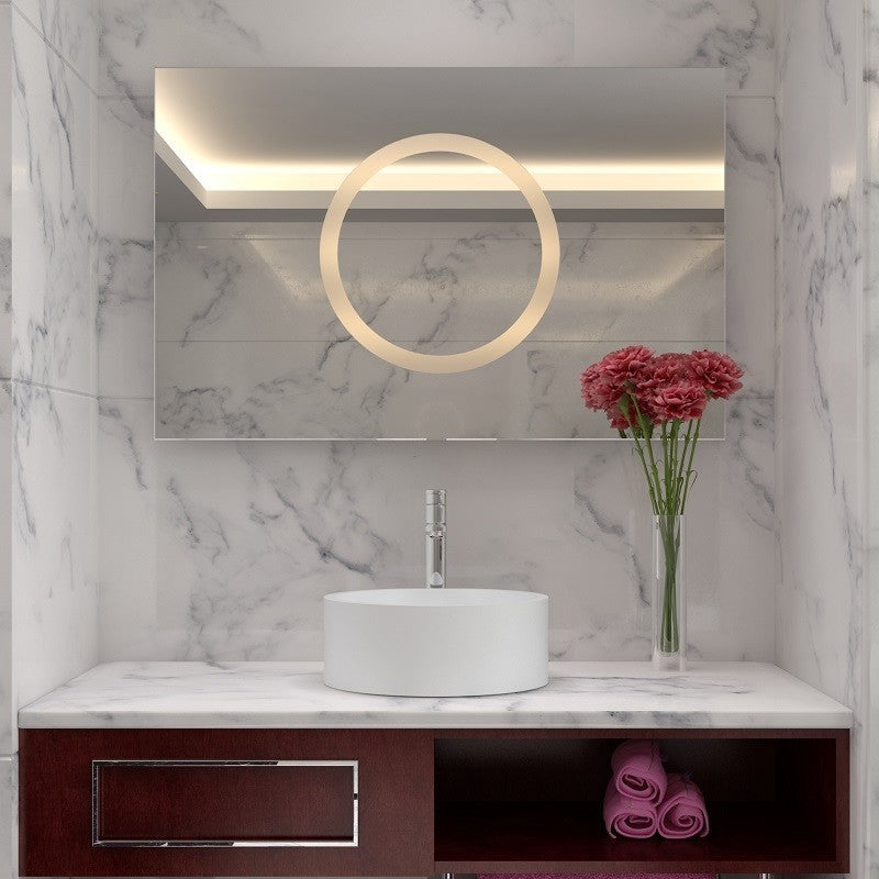ADM Modern Circular Countertop Vessel, White, 16", Glossy White