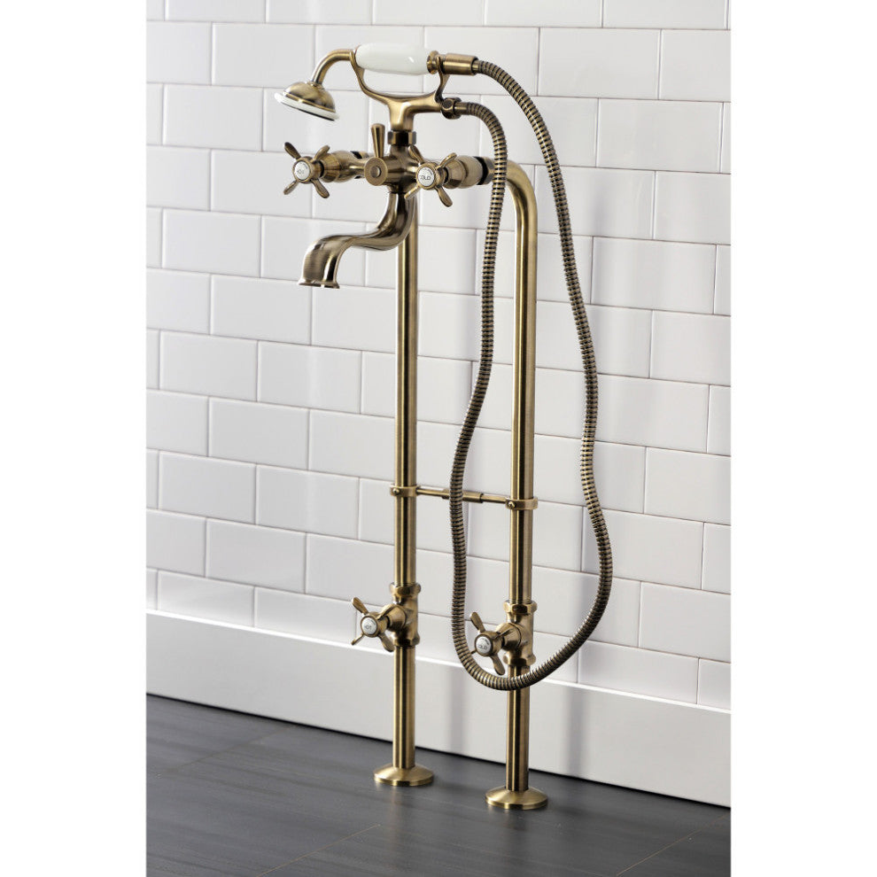 CCK246K3 Freestanding Tub Faucet Package With Supply Line, Antique Brass