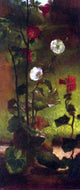 John La Farge Hollyhocks, 15"x30" Wall Decal Print