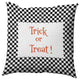 Halloween Trick or Treat Checks Accent Pillow, Black, 18"x18"