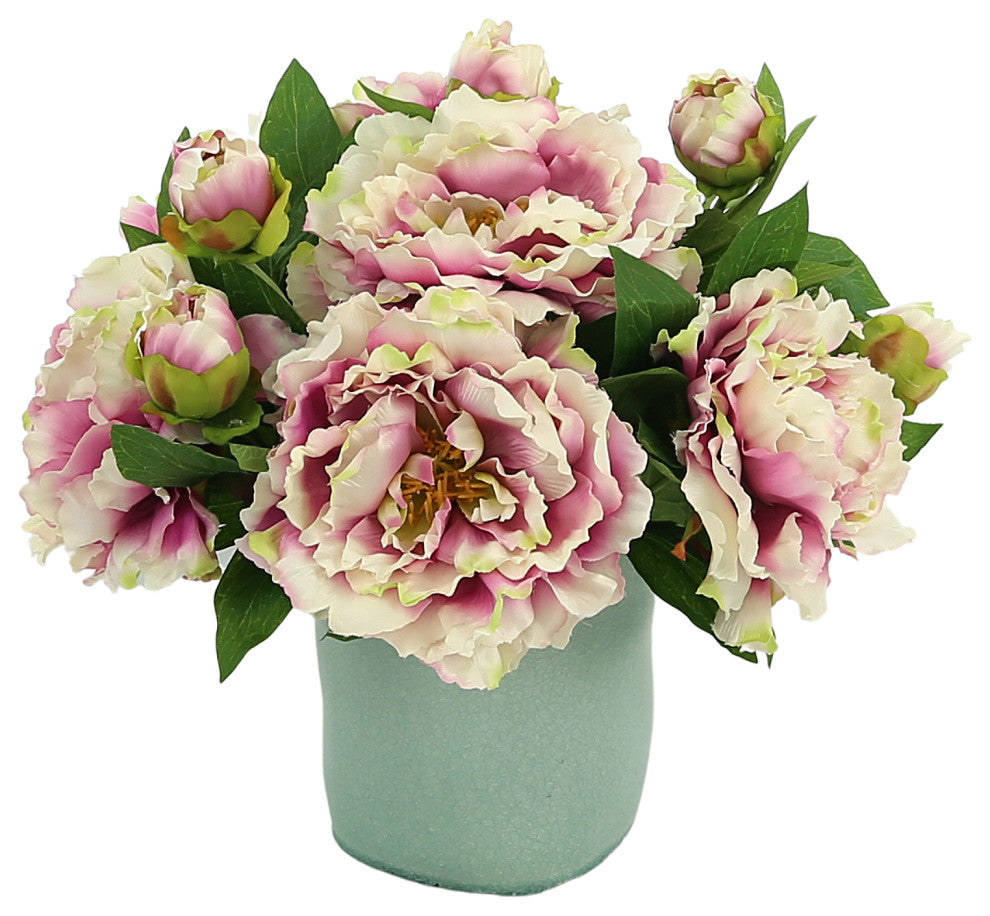 Peony Arrangement in a Ceramic Pot