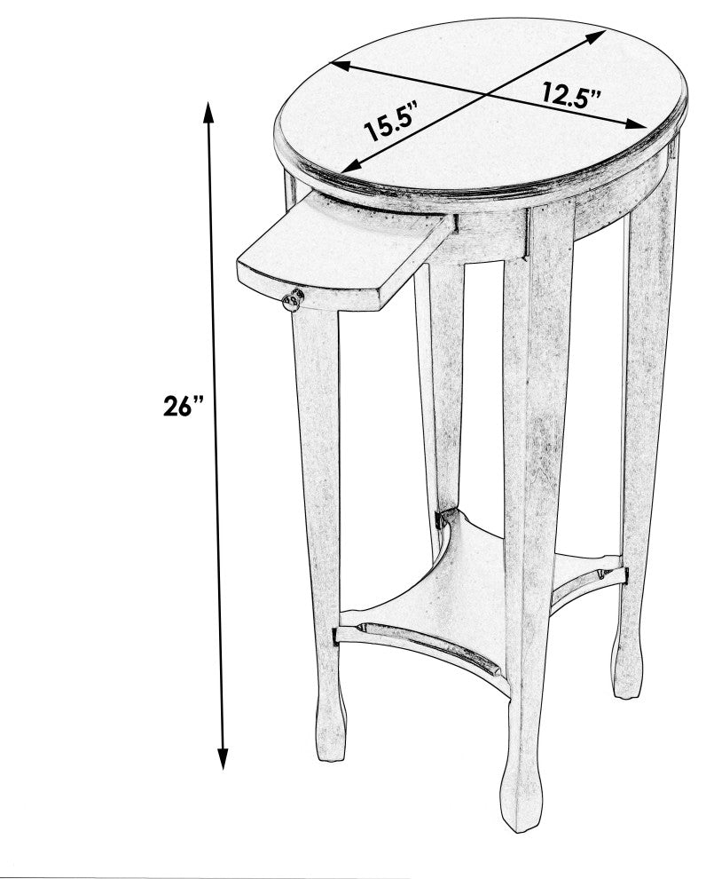 Butler Arielle Yellow Round Accent Table, Chestnut Burl