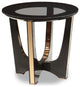HomeRoots 22" Black Crocodile and Rosegold End Table