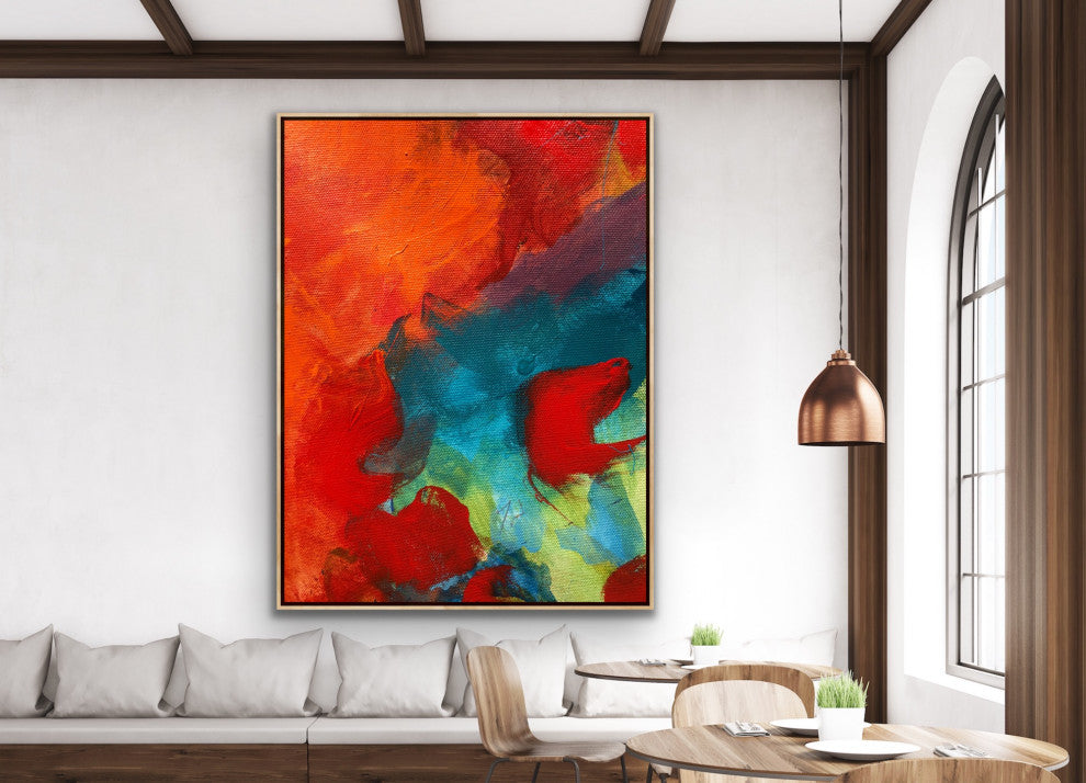 60x72 Original Large Red Orange Abstract FrameArt Modern Painting