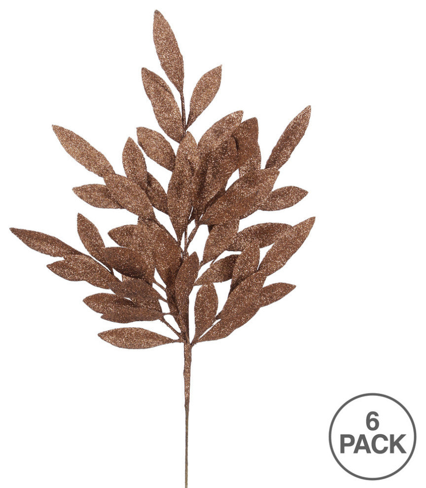 Vickerman L148215 22" Chocolate Glitter Bay Leaf Artificial Christmas Spray