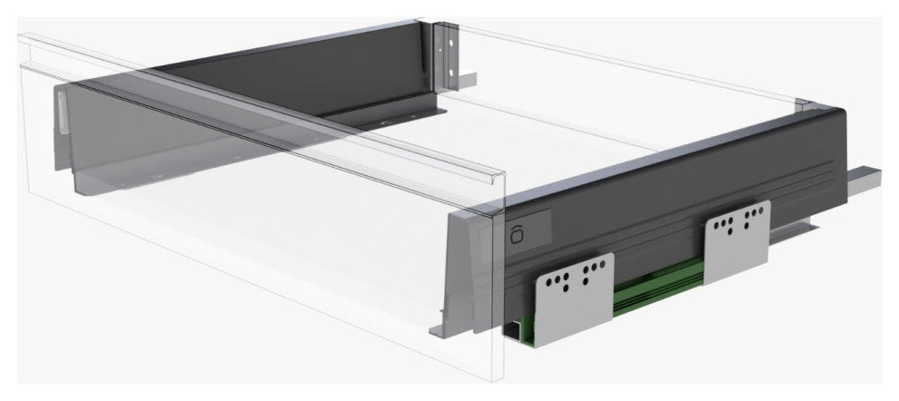 Soft Close Side Mount Drawer Slide Gray Matte, 18", 1 Pair
