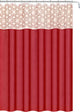 Decorative Red Fabric Shower Curtain, Scroll Embroidered Sheer Panel