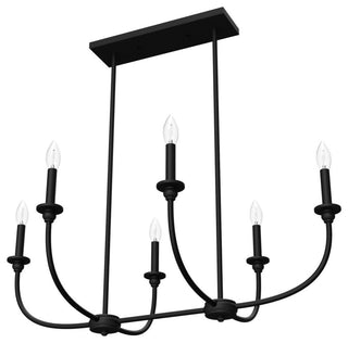 Southcrest Flat Matte Black 6 Light Linear Chandelier Light