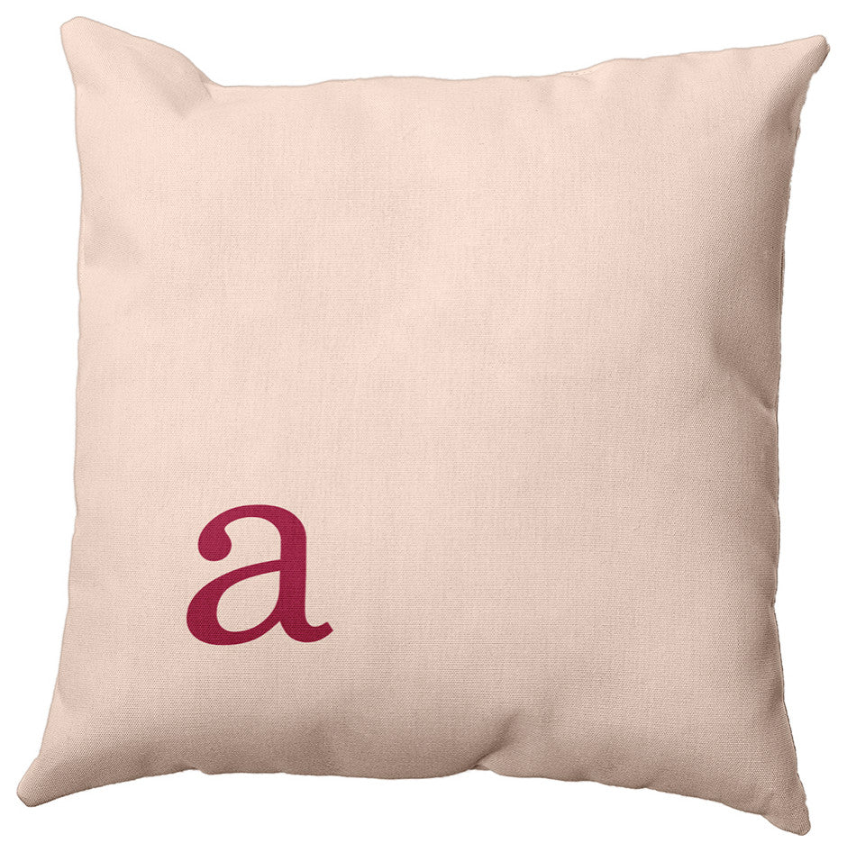 20"x20" Modern Monogram Decorative Throw Pillow, Cranberry