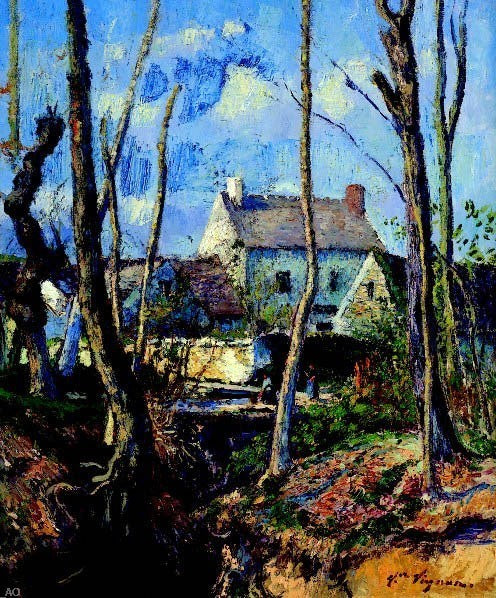 Victor Vignon Le Hameau en Hiver, 20"x25" Wall Decal