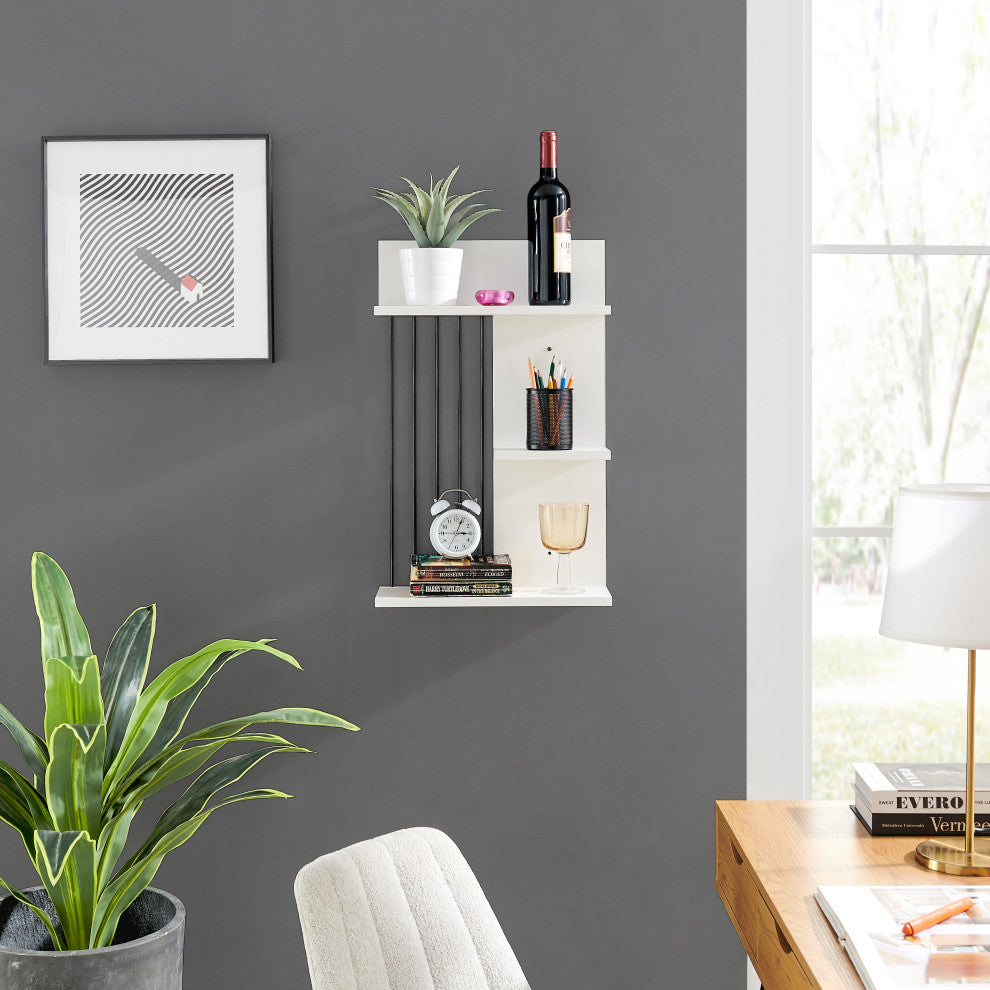 Danya B. Seville Dynamic Utility Ledge Wall Shelf, White