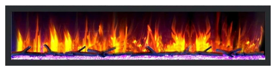 Dynasty Cascade Built-in Linear Smart Electric Fireplace, 82" Wide
