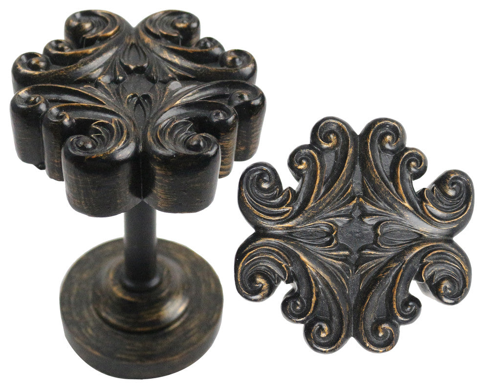 Acanthus Medallion Drapery Holdback, Burnt Gold