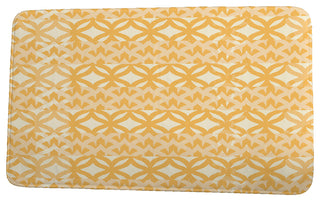Nantucket Greeko Simple Geometric Print Bath Mat, Yellow, 21"x34"