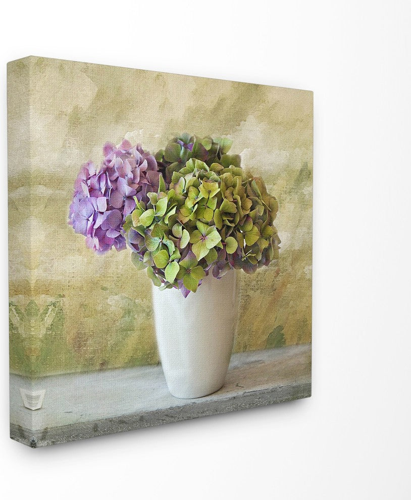 Floral Textural Purple Hydrangea XL Stretched Canvas Wall Art, 30"x30"