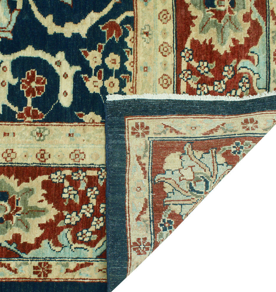 Fine Chobi Dubraska Navy/Red-Rust Rug, 8'10x11'10