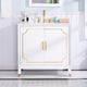 Melody Freestanding Bathroom Vanity with Wall Vanity Mirror and Quartz Top, White, 36"