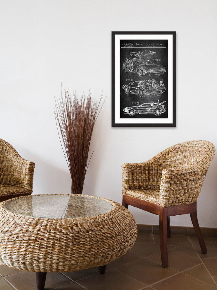 "Back to the Future Car" Framed Painting Print, 24"x36"