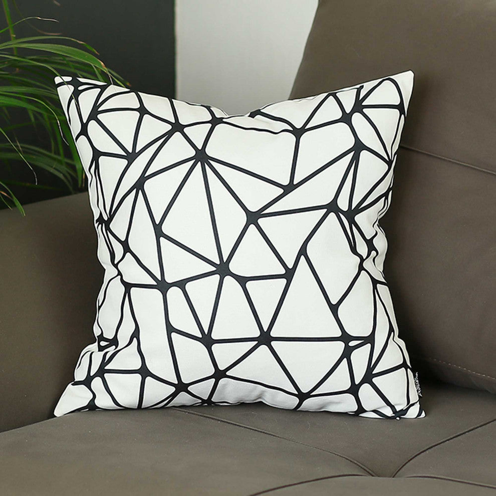 Black And  Yellow Zig Zag Decorative Throw Pillow Cover, Blackwhite