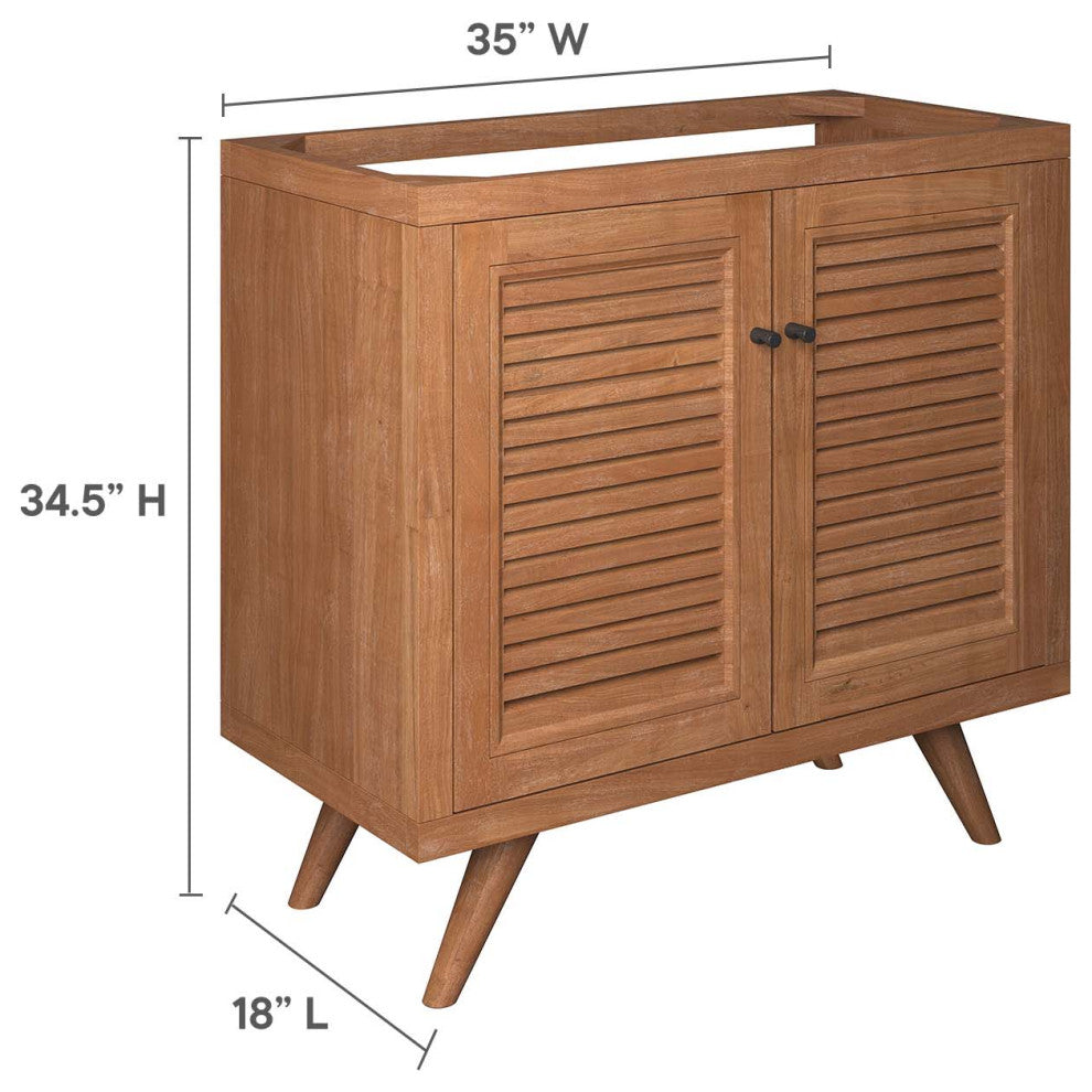 Birdie 36" Teak Wood Bathroom Vanity Cabinet (Sink Basin Not Included) - Natural