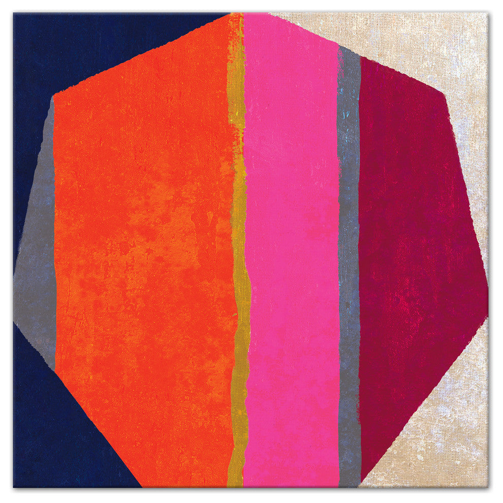 Orange Geometric Canvas Wall Art, 12x12