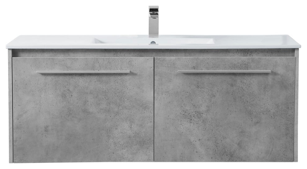 Elegant VF45048CG 48"Single Bathroom Floating Vanity, Concrete Gray