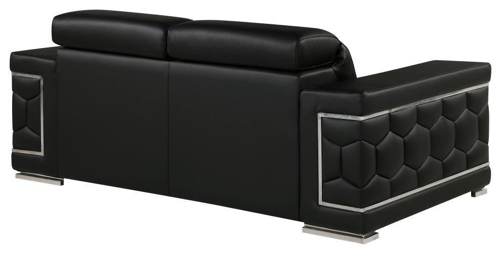 Oliver Genuine Loveseat, Black