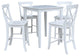 30" x 30" CounterHeight Dining Table with 4 X-Back Stools - 5 Piece Set
