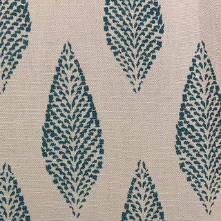 Plutus Blue Large Leafs Floral Luxury Throw Pillow, 24"x24"