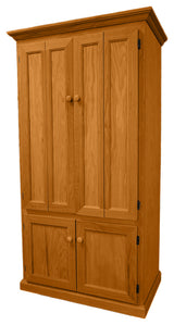Traditional Oak Computer Armoire, Medium Light