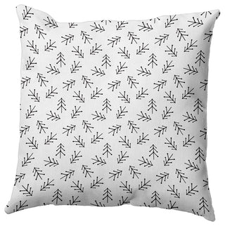 Snow Colored Scattered Trees Polyester Throw Pillow, 20"x20"