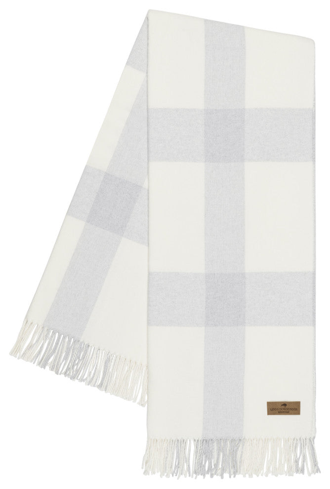 Wellington Plaid Throw, Silver