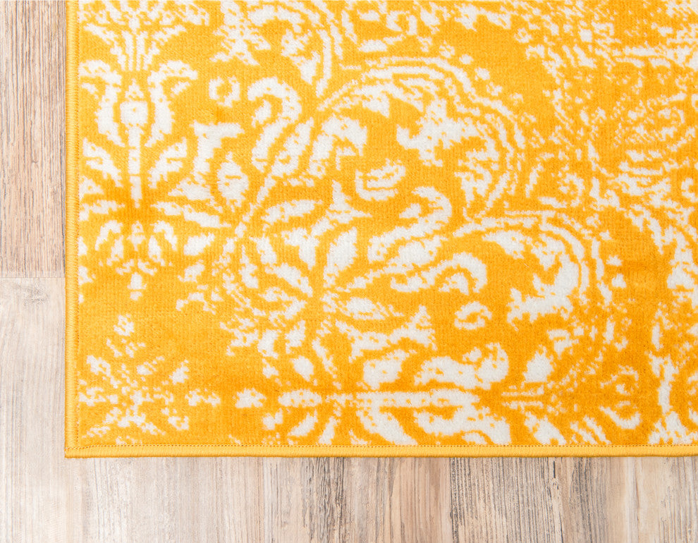 Unique Loom Yellow Grand Sofia 4' 0 x 6' 0 Area Rug