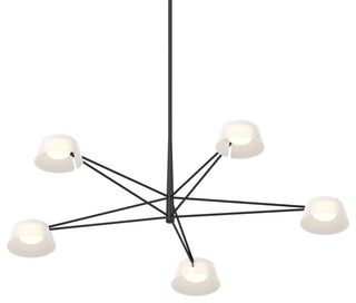 Sonneman 2035.25 Ray 45"W LED Round Chandelier - Satin Black