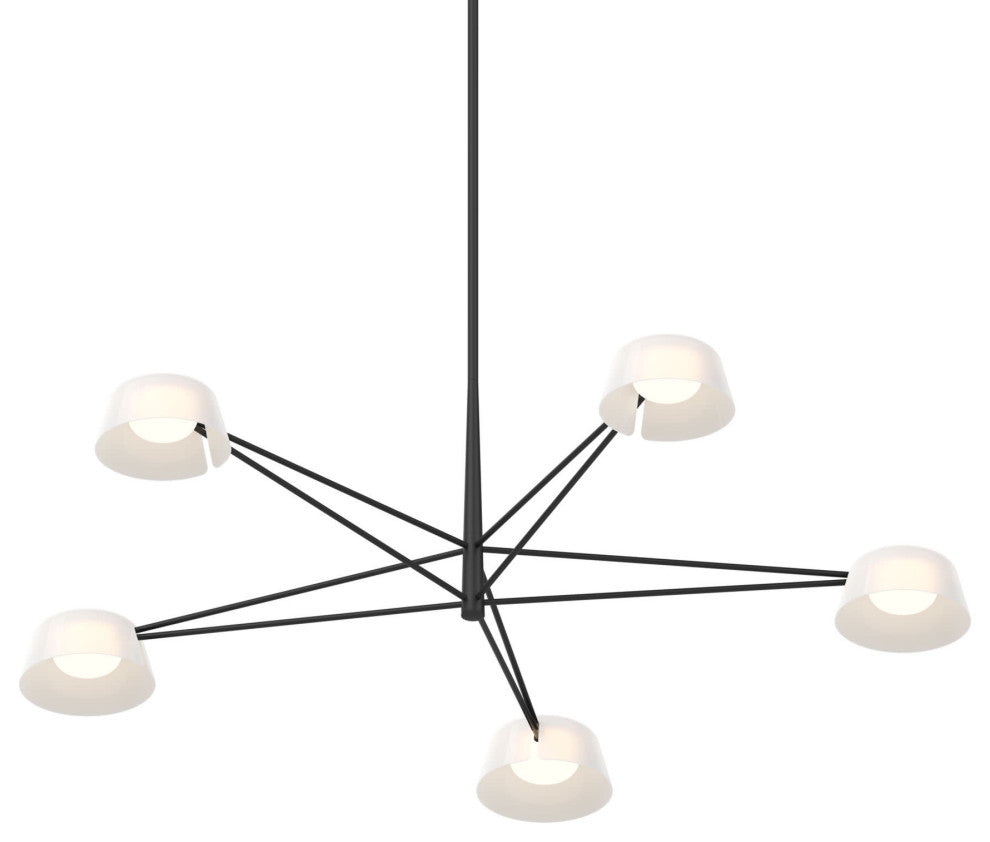 Sonneman 2035.25 Ray 45"W LED Round Chandelier - Satin Black