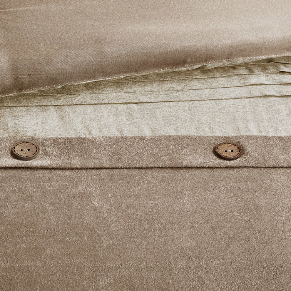 Madison Park Boone Lodge Cabin Microsuede 7-Piece Comforter Set, Taupe, Queen