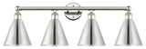 Ballston Cone 4-Light 35" Bath Vanity Light, Polished Nickel