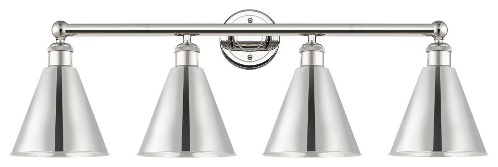 Ballston Cone 4-Light 35" Bath Vanity Light, Polished Nickel