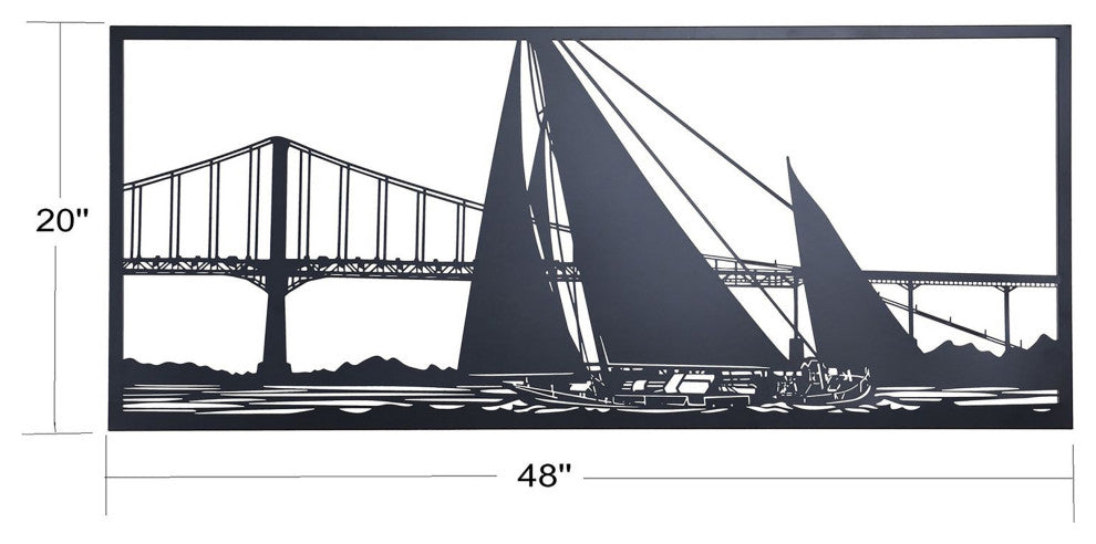 Shadows of a Sailboat, San Francisco Bay Metal Wall Decor