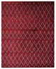 Hand Knotted Silk Area Rug Abstract Red