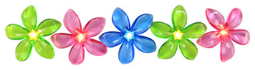 10-Count Pink and Green Flower Patio Garden Novelty Light Set, 6ft, White Wire