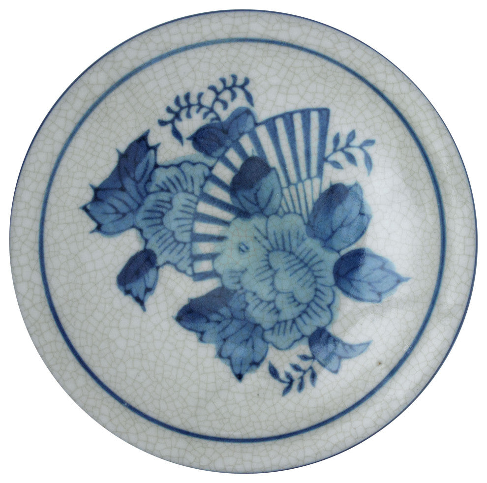 10" Ladies Blue and White Porcelain Ginger Jar