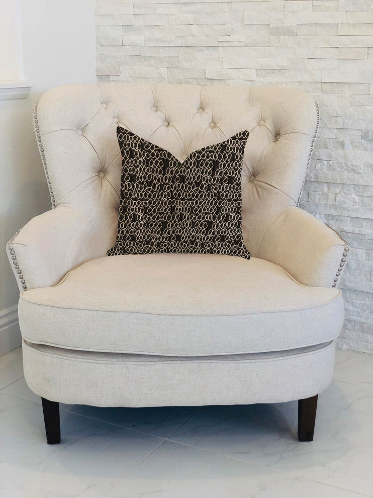 Carbonado Mine Luxury Throw Pillow in Black and White, 20"x36" King