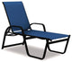 Aruba II 4-Position High Bed Chaise, Textured Black, Cobalt